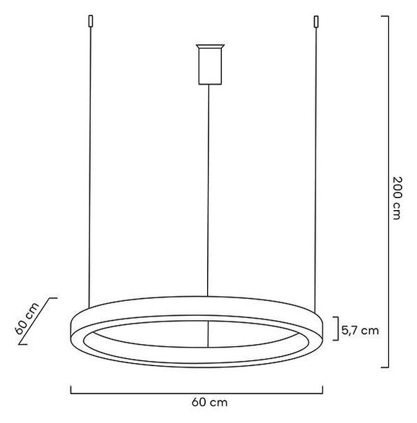 King Home Ring 60 LED Polírozott Acél Függőlámpa Ezüst