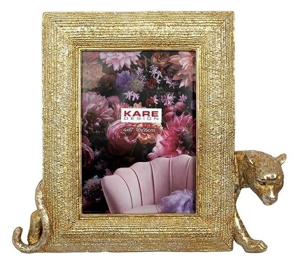 KARE Design Leopard Poliészter Képkeret Arany-Ezüst 10x15 cm