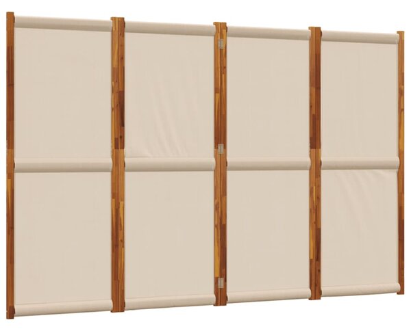 4 paneles tópszínű térelválasztó 280 x 180 cm