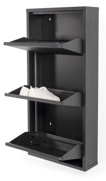 Fekete fém billenő ajtós cipőtartó 50x103x15 cm Billy – Spinder Design