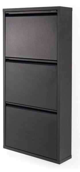 Fekete fém billenő ajtós cipőtartó 50x103x15 cm Billy – Spinder Design