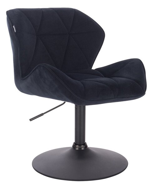 HR111N Fekete modern velúr szék fekete lábbal
