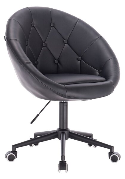 HC8516K Fekete modern műbőr szék fekete lábbal