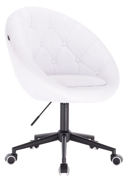HC8516K Fehér modern műbőr szék fekete lábbal