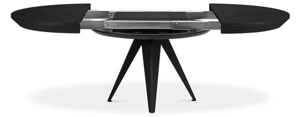 Kerek bővíthető étkezőasztal fekete asztallappal hosszabbító asztallappal ø 120 cm Magnus – Windsor & Co Sofas