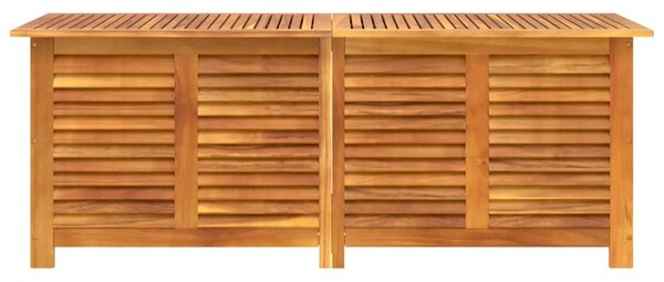 Tömör akácfa kerti tárolóláda zsaluval 150 x 50 x 56 cm