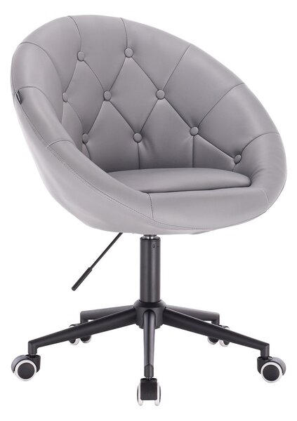 HC8516K Szürke modern műbőr szék fekete lábbal