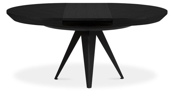 Kerek bővíthető étkezőasztal fekete asztallappal hosszabbító asztallappal ø 120 cm Magnus – Windsor & Co Sofas