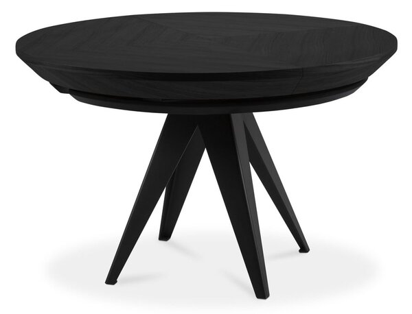 Kerek bővíthető étkezőasztal fekete asztallappal hosszabbító asztallappal ø 120 cm Magnus – Windsor & Co Sofas