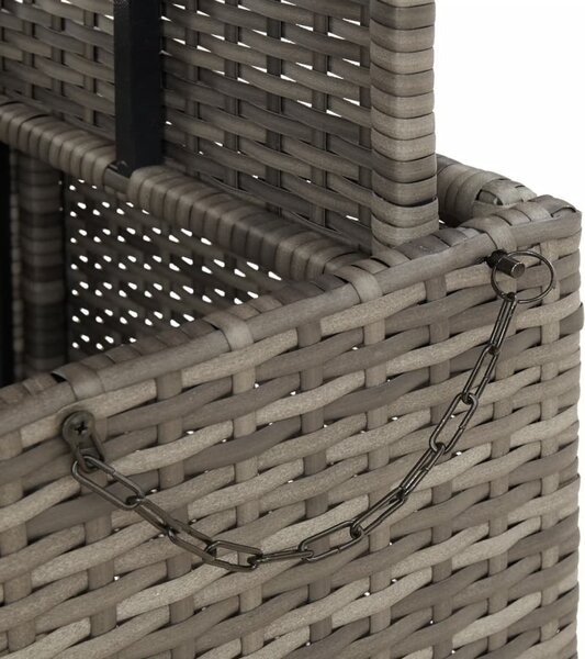 Szürke polyrattan és akácfa kerti asztal 80 x 80 x 71 cm