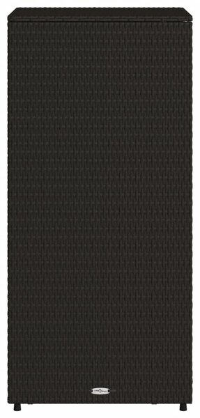 Fekete polyrattan kerti tárolószekrény 50 x 55 x 115 cm