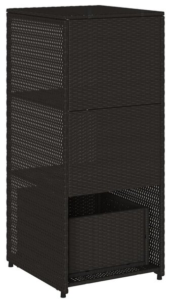Fekete polyrattan kerti tárolószekrény 50 x 55 x 115 cm