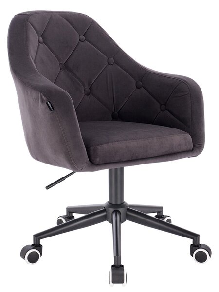 HR831K Grafit modern velúr szék fekete lábbal