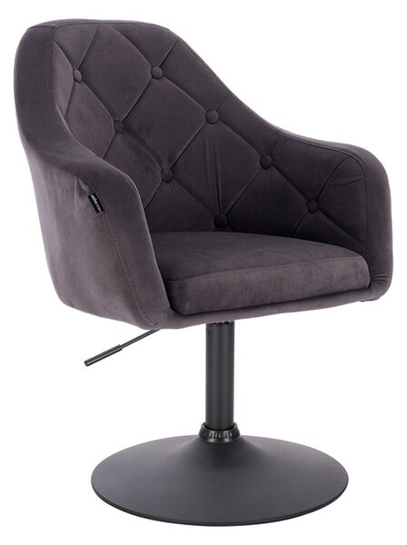 HR831N Grafit modern velúr szék fekete lábbal