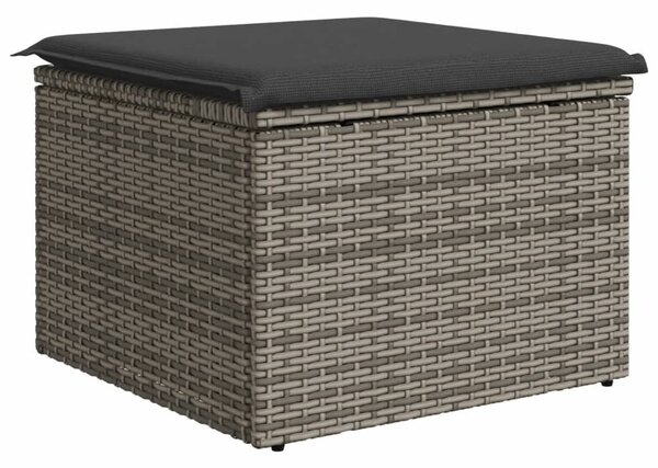 Szürke polyrattan kerti szék párnával 55 x 55 x 37 cm