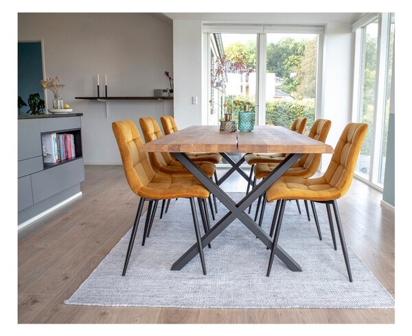 Sárga kárpitozott étkezőszék szett 2 db-os Middelfart – House Nordic