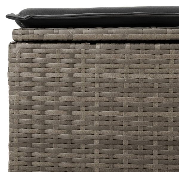 Szürke polyrattan kerti szék párnával 55 x 55 x 37 cm