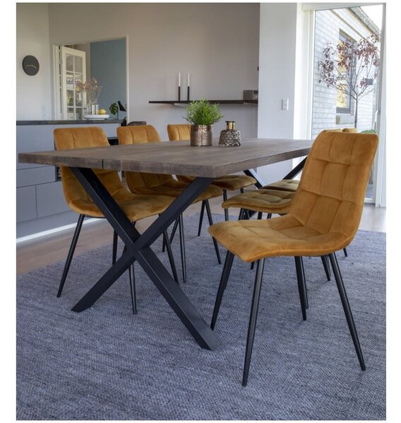 Sárga kárpitozott étkezőszék szett 2 db-os Middelfart – House Nordic