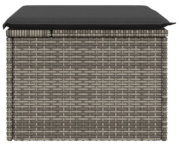 Szürke polyrattan kerti szék párnával 55 x 55 x 37 cm