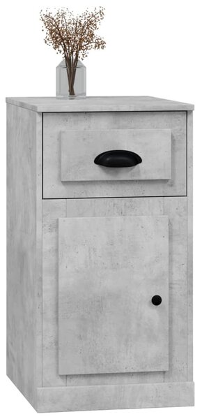 Betonszürke szerelt fa kisszekrény fiókkal 40 x 50 x 75 cm