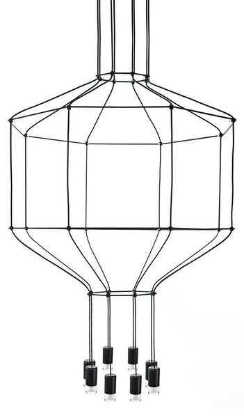 King Home Flusso 8 Geometrikus Fekete LED Függőlámpa