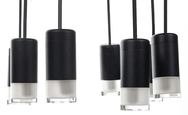 King Home Flusso 8 Geometrikus Fekete LED Függőlámpa