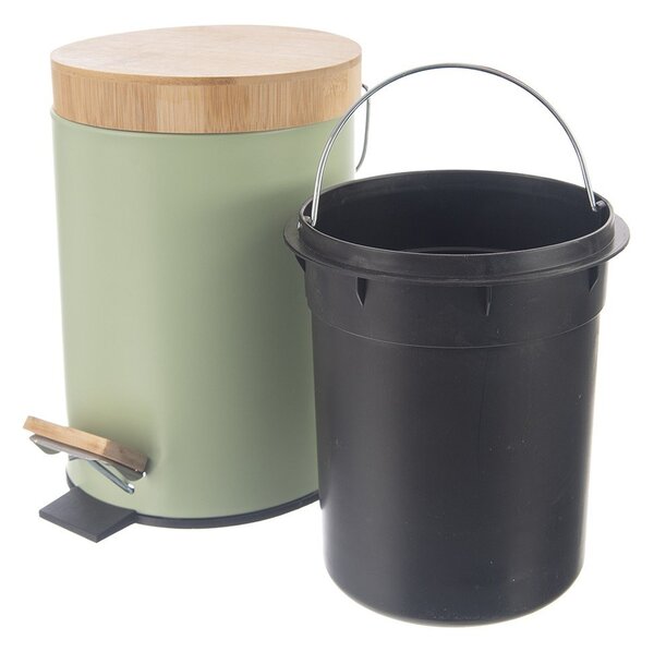 Világoszöld fém pedálos szemetes 5 l Greenish – Orion
