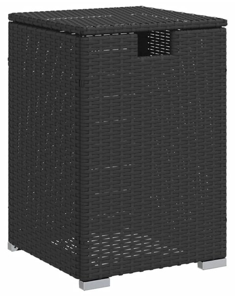 VidaXL fekete polyrattan propántartály borító asztal 40 x 40 x 60 cm