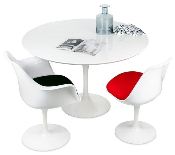 King Home Tulip Premium Kerek Étkezőasztal MDF Fehér Fényes GT-09R.100