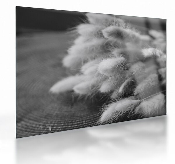 Üveg kép - nyúlfarknyi fű az asztalon (70x50 cm)