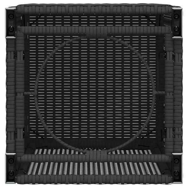 VidaXL fekete polyrattan propántartály borító asztal 40 x 40 x 60 cm