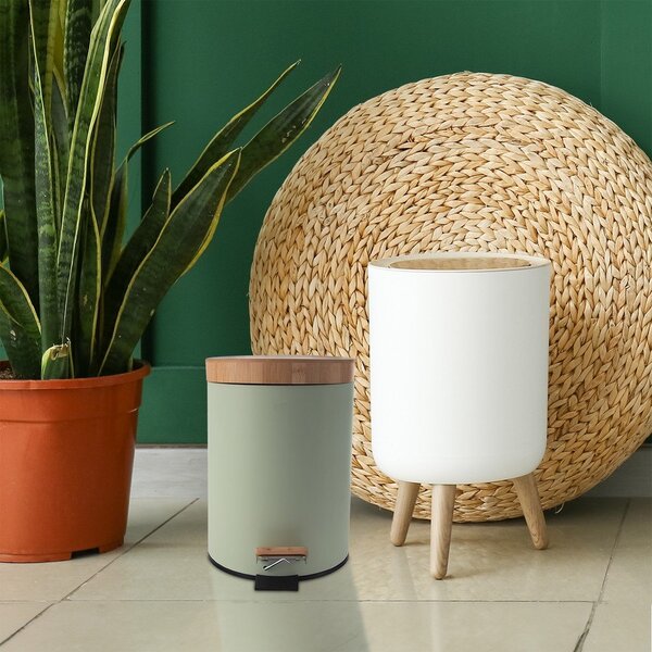 Világoszöld fém pedálos szemetes 5 l Greenish – Orion