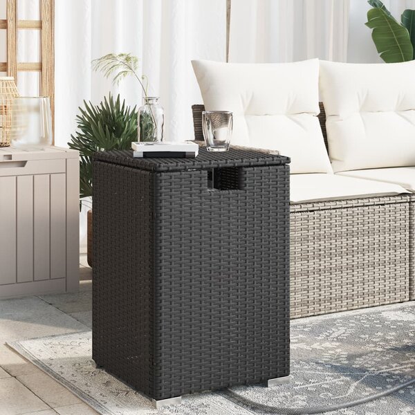 VidaXL fekete polyrattan propántartály borító asztal 40 x 40 x 60 cm
