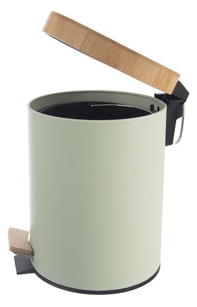 Világoszöld fém pedálos szemetes 5 l Greenish – Orion