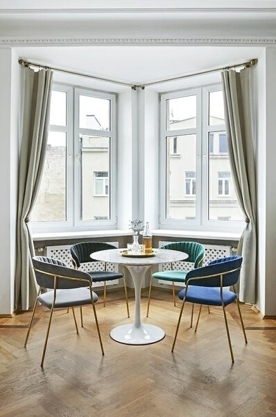 King Home Tulip Marble 90 Kerek Étkezőasztal Carrara Márvány Fehér
