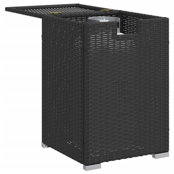 VidaXL fekete polyrattan propántartály borító asztal 40 x 40 x 60 cm