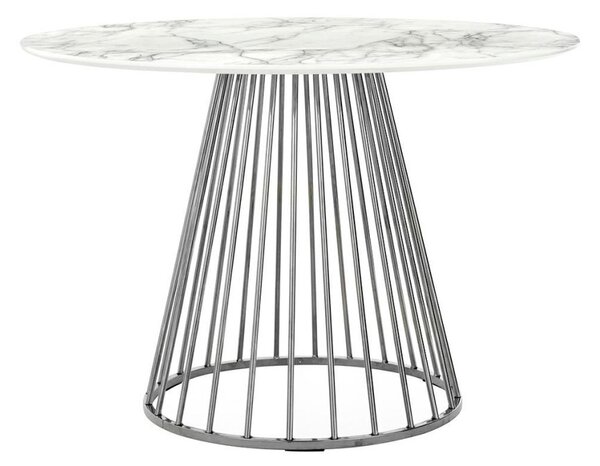 King Home Glam Marble Kerek Étkezőasztal Márvány MDF Króm