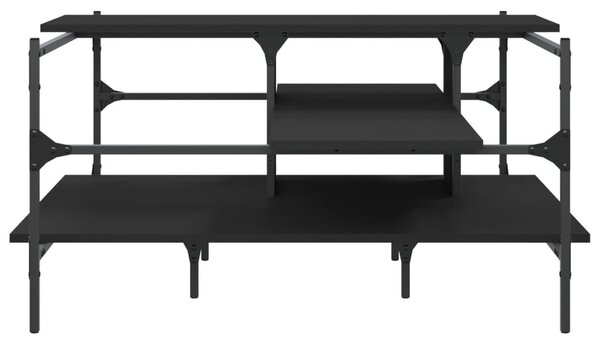 Fekete szerelt fa dohányzóasztal 100 x 100 x 48,5 cm