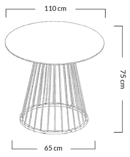 King Home Glam Marble Kerek Étkezőasztal Márvány MDF Króm
