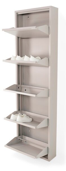 Szürkésbarna fém billenő ajtós cipőtartó 50x169x15 cm Billy – Spinder Design