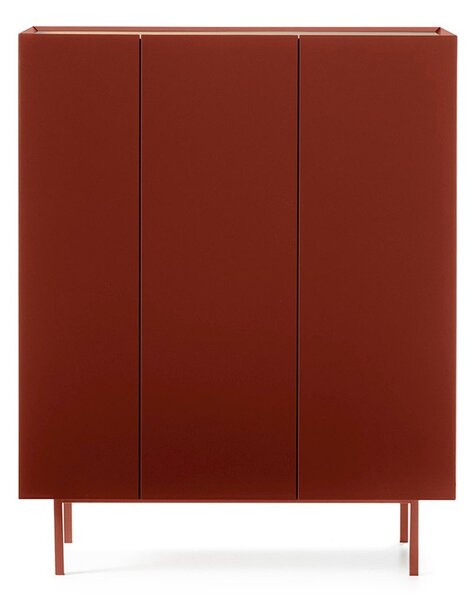 Piros magas komód tölgyfa dekorral 95x120 cm Arista – Teulat