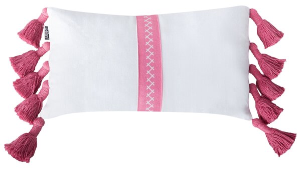 2 db díszpárna LOVELY Pamut 30 x 50 cm Fehér Rózsaszín