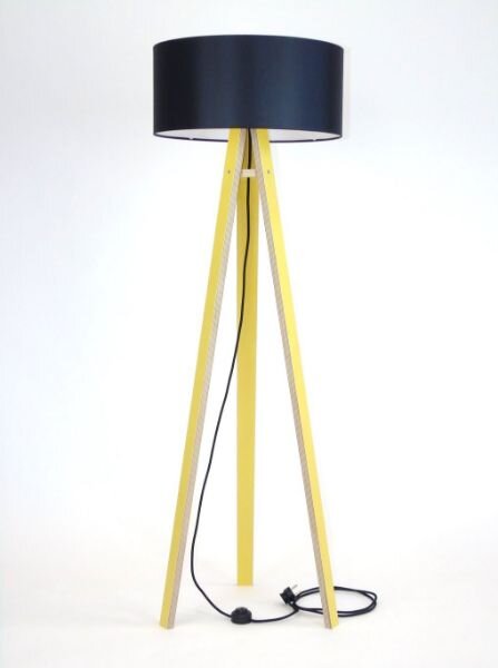 WANDA állólámpa 45x140cm - sárga / fekete ernyő / fekete