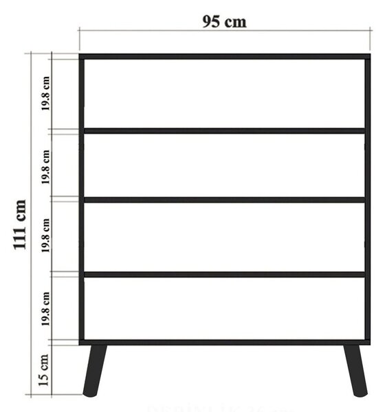 Fehér szekrény 95x111 cm Multilux – Kalune Design