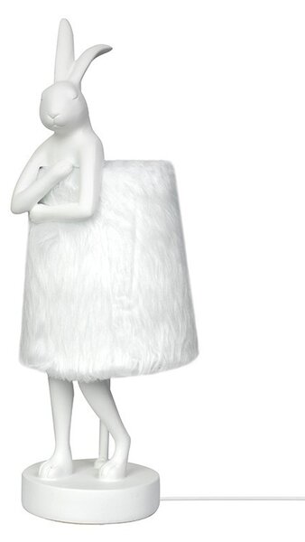 KARE Rabbit Fur Asztali Lámpa Műgyanta Fehér Ezüst 50cm