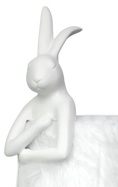 KARE Rabbit Fur Asztali Lámpa Műgyanta Fehér Ezüst 50cm