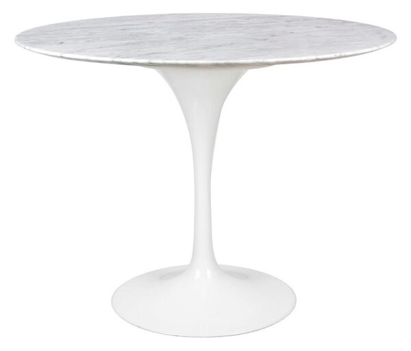 King Home Tulip Marble Kerek Étkezőasztal Carrara Márvány Fehér