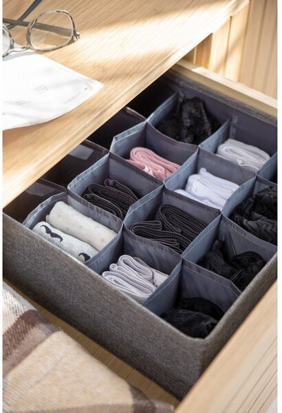 Drawer szürke fiókrendszerező 16 rekesszel - Bigso Box of Sweden