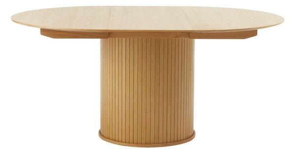 Kerek bővíthető étkezőasztal tölgyfa dekorral ø 120 cm Nola – Unique Furniture