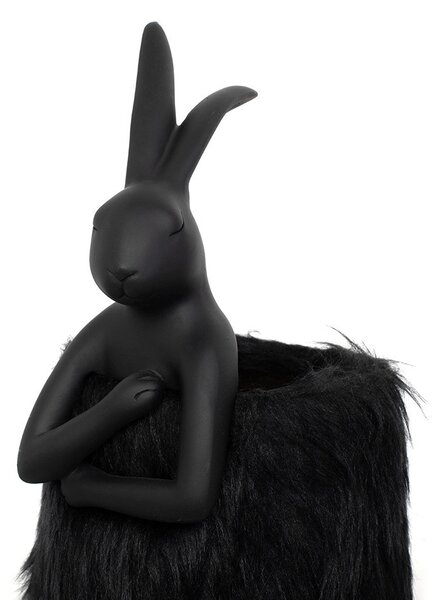 KARE Rabbit Fur Asztali Lámpa 50 cm Fekete Arany Műszőrme